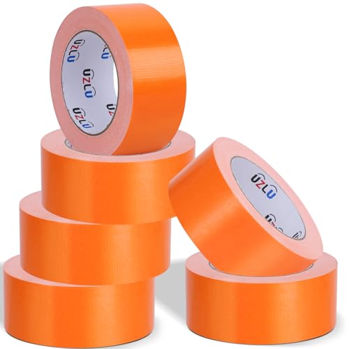 6-Pack Durable Orange Duct Tape Heavy Duty Waterproof