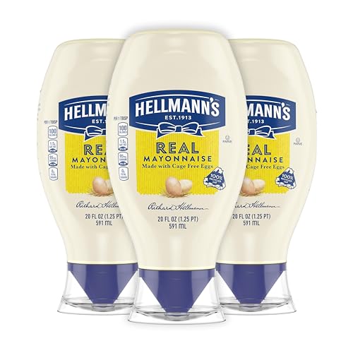 Hellmanns Real Mayonnaise Squeeze Bottle 3 Count