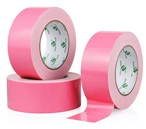 Bomei Pack Pink Duct Tape 3 Rolls 9mil x 188inch x 30yds