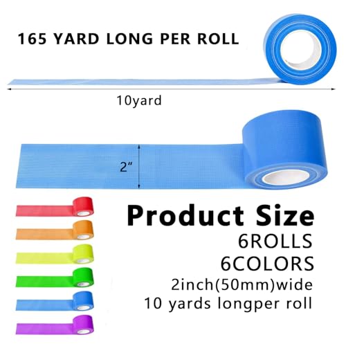 SWRT 6-Pack Rainbow Duct Tape 10Yds x2In