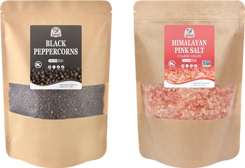 52USA Black Peppercorns Pink Himalayan Salt Set