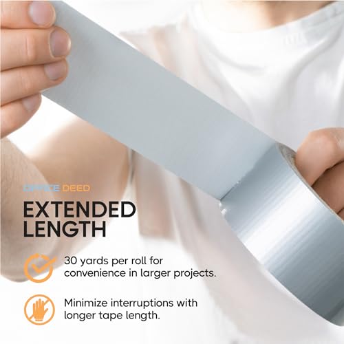 Office Deed 12-Roll Heavy Duty Duct Tape Bulk Pack 360 Yards
