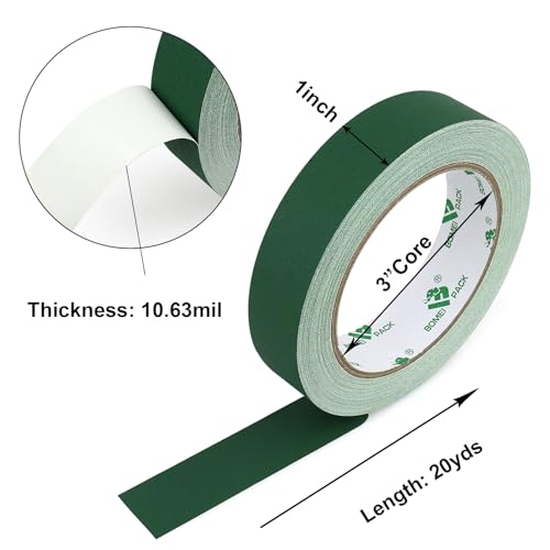 BOMEI PACK 1 inch x 20 yards Gaffer Tape Non-reflective No Residue