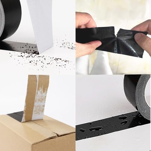 CHUANGSEED Black Duct Tape 3 x 55 Yards 164 ft Waterproof No Residue