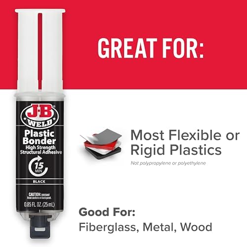 J-B Weld 25ml Plastic Bonder Black Adhesive for Strong Repairs