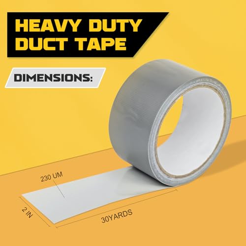 5 Rolls 2in x 30 Yards Silver Duct Tape Heavy Duty Waterproof