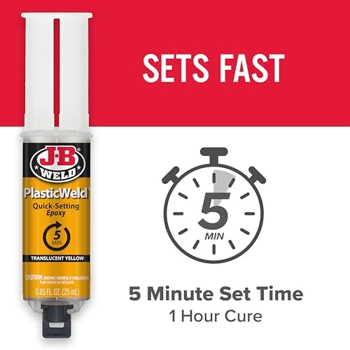J-B Weld PlasticWeld Quick-Setting Epoxy Syringe Translucent Yellow