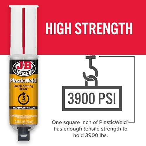 J-B Weld PlasticWeld Quick-Setting Epoxy Syringe Translucent Yellow