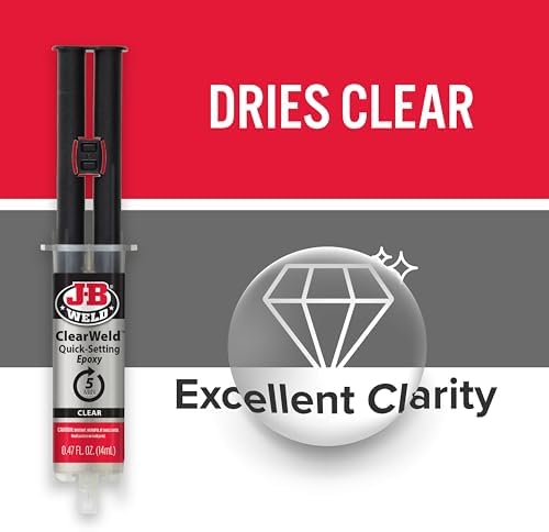 J-B Weld ClearWeld 14mL with EZMixer - Clear Quick-Setting Multipurpose Epoxy