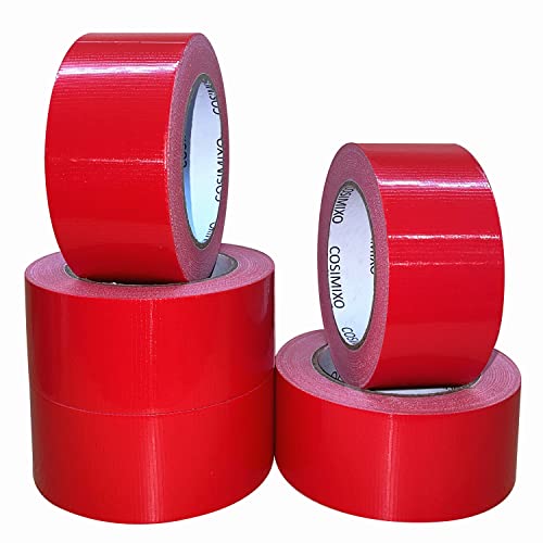 COSIMIXO 5-Pack Red Heavy Duty Duct Tape 2 inches x 30 Yards