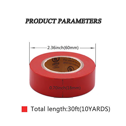 6Pack Multicolor 07-Inch Electrical Tape