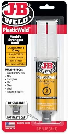 J-B Weld PlasticWeld Quick-Setting Epoxy Syringe Translucent Yellow
