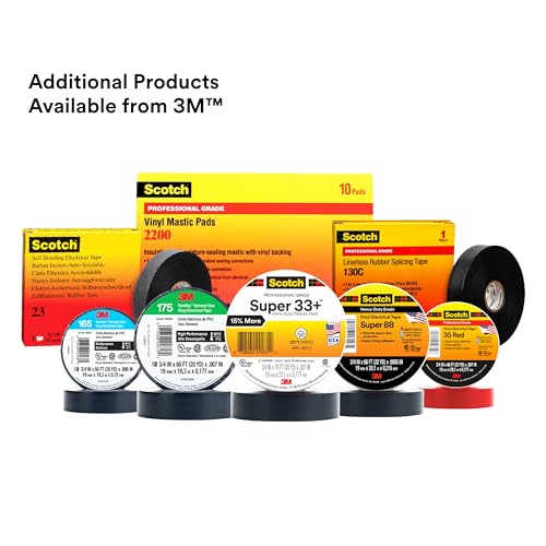 3M Scotch Vinyl Electrical Tape - Premium Heavy Duty Fire retardant and UV protected