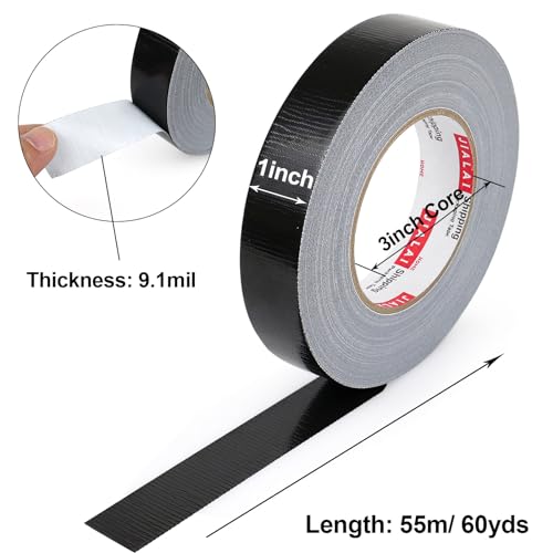 Black Duct Tape 1-Inch x 60-Yard Heavy-Duty