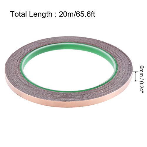 Perfect for ElectronicsuxcellDouble Sided Conductive Copper Foil Tape 6mm x 20m
