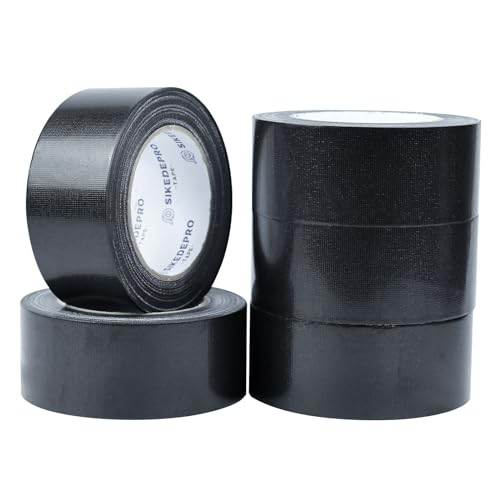 5-Pack Black Duct Tape Strong Waterproof