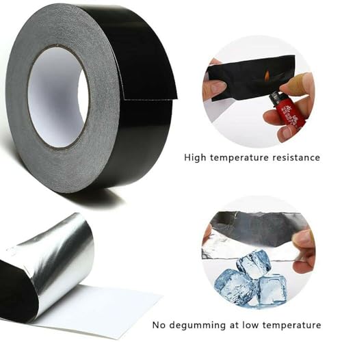 Durable Black Aluminum Foil Tape for HVAC Duct Sealing