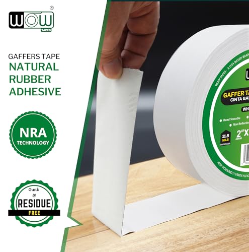 Wow Gaffers Tape 2 Inch White - 50 Yards Pack of 6