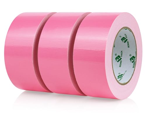 Bomei Pack Pink Duct Tape 3 Rolls 9mil x 188inch x 30yds