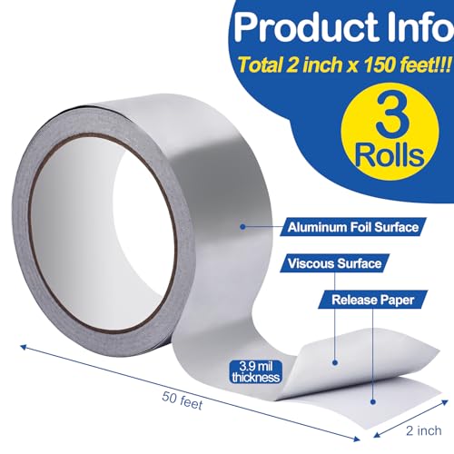 3-Pack Aluminum Foil Tape for Ductwork Sealing