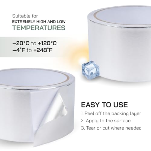 2 x 33 Ft Aluminum Adhesive Tape for DuctsHVAC Leaks