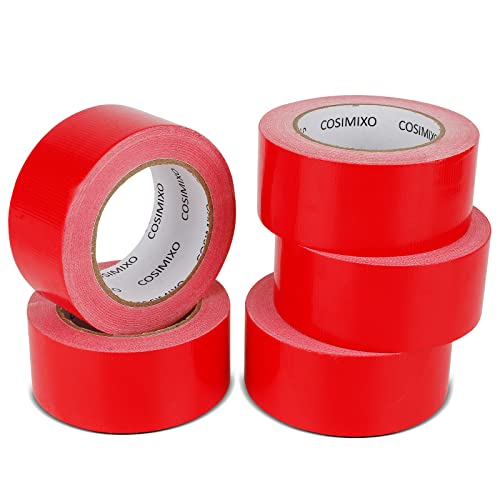 COSIMIXO 5-Pack Red Heavy Duty Duct Tape 2 inches x 30 Yards