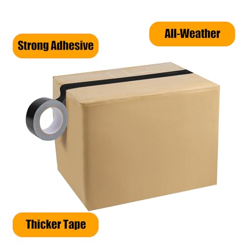 5-Pack Duct Tape Heavy Duty 2inx30yd No Residue Weatherproof Black