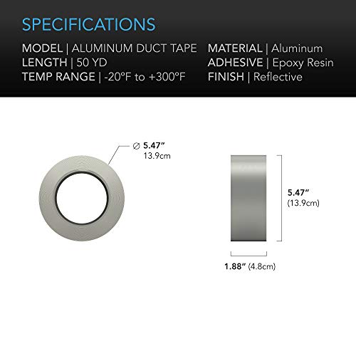 AC Infinity Aluminum Duct Tape Professional Heavy-Duty HVAC Foil Tape