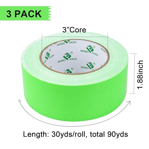 BOMEI PACK Green Duct Tape 3 Rolls