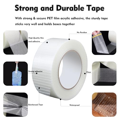 Qoqooice Fiberglass Filament Strapping Tape Heavy Duty 30 Yards