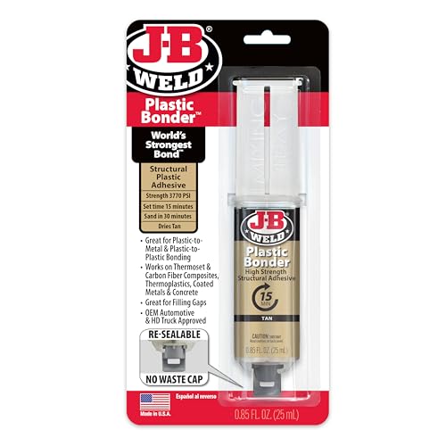 J-B Weld 50133 Plastic Bonder Structural Adhesive Syringe Tan - 25ml
