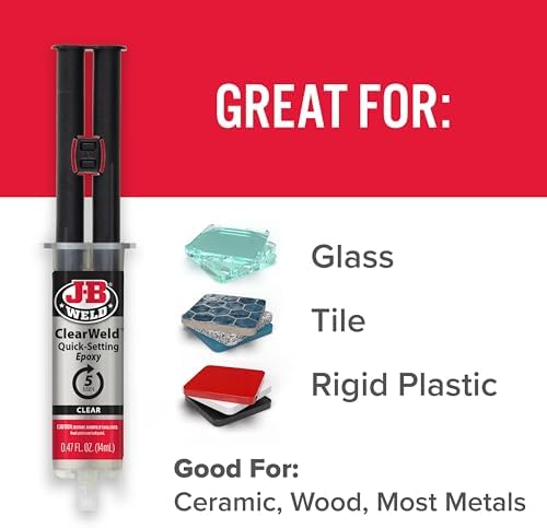 J-B Weld ClearWeld 14mL with EZMixer - Clear Quick-Setting Multipurpose Epoxy