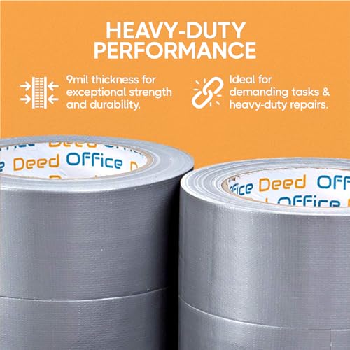 Office Deed 12-Roll Heavy Duty Duct Tape Bulk Pack 360 Yards