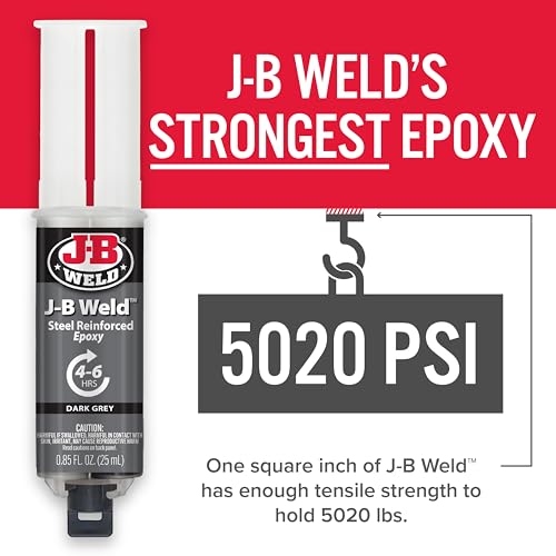 J-B Weld Original Steel Reinforced Epoxy Syringe Dark Grey 2-Pack