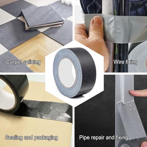 5-Pack Black Duct Tape Strong Waterproof