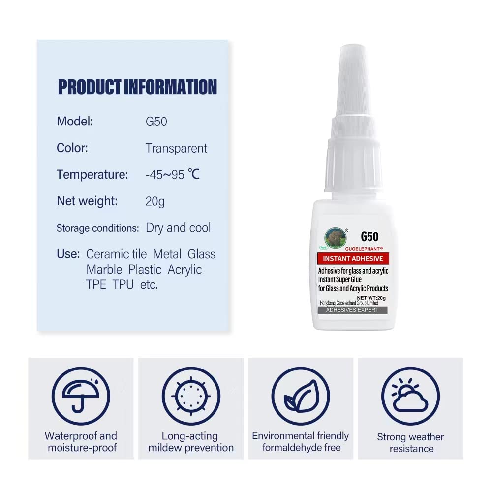 Quick Strong Glass Acrylic Adhesive