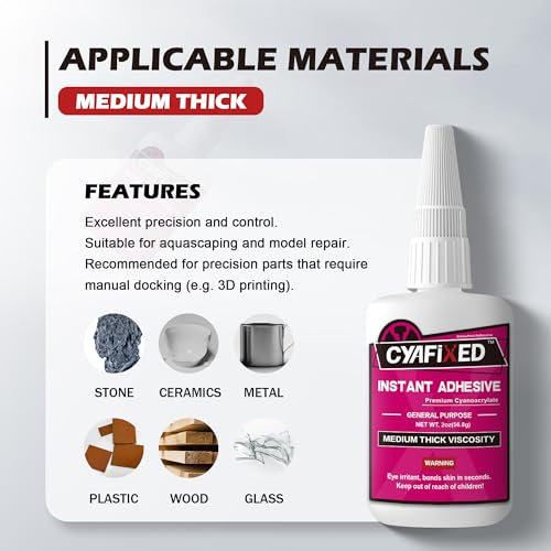QuickFlow 1000 Super Glue Liquid Instant Clear Cyanoacrylate Medium Thick Viscosity Adhesive