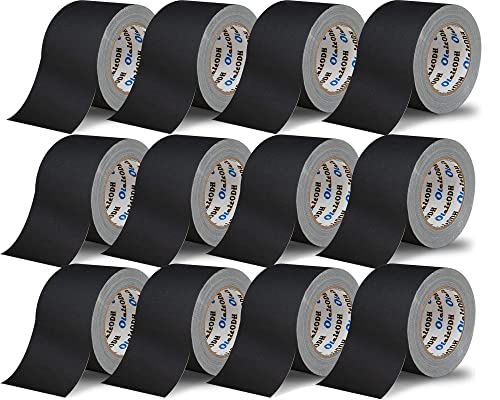 3 Inch Black Gaffers Tape 12 Roll Bulk Pack