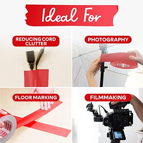 XFasten Red Gaffers Tape - Easy to Use Durable