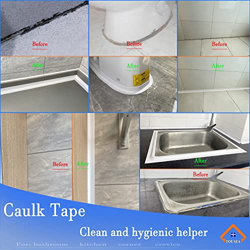 TOUSA White Caulk Tape Waterproof Self-Adhesive