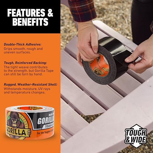 Gorilla Tough Wide Duct Tape 288 x 25yd Black