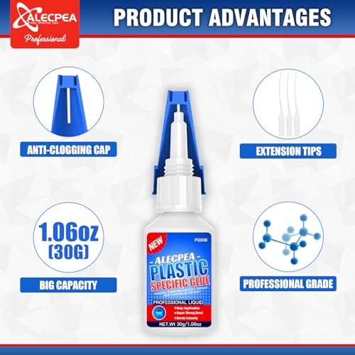 Ultimate Plastic Bond - 30g Set with 3 Nozzles for Quick Strong Adhesive
