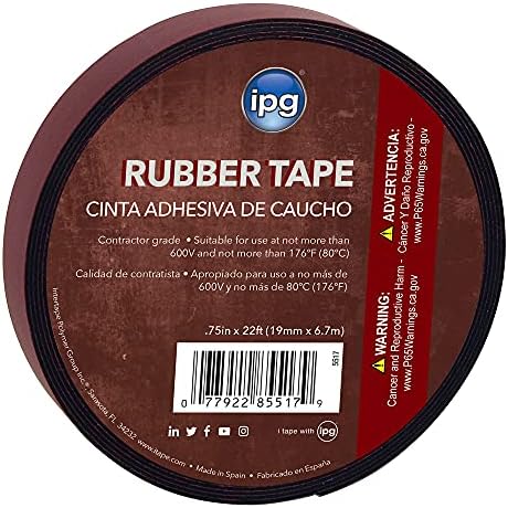IPG 075in x 22ft Black Rubber Tape