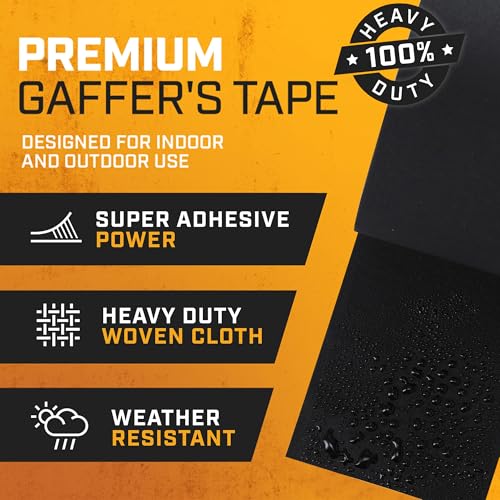 LOCKPORT BLACK GAFFERS TAPE 4IN X30YD - 2PACK PRO