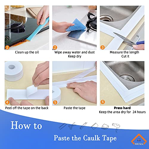 TOUSA White Caulk Tape Waterproof Self-Adhesive