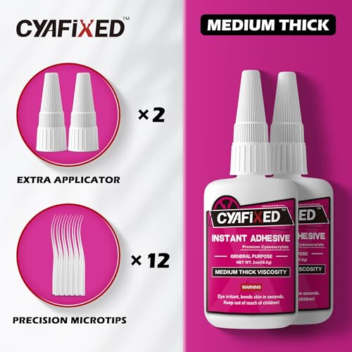QuickFlow 1000 Super Glue Liquid Instant Clear Cyanoacrylate Medium Thick Viscosity Adhesive
