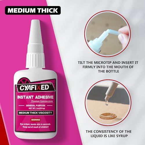 QuickFlow 1000 Super Glue Liquid Instant Clear Cyanoacrylate Medium Thick Viscosity Adhesive