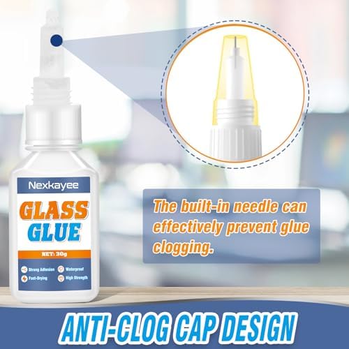 Nexkayee Glass Glue - Super Strong Adhesive for Glass Acrylic and More