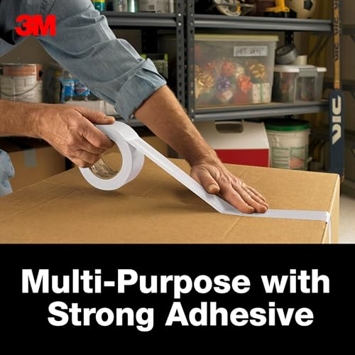 3M White Duct Tape 1 Roll 188x20Yds Multi-Surface Ergonomic Design Strong Adhesive