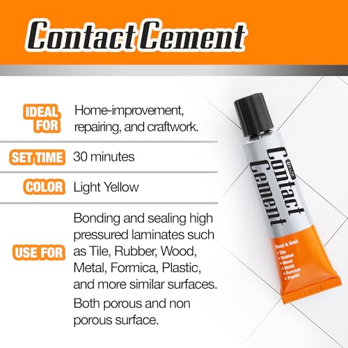 Strong adhesive bonds Tile Wood More - BAZIC Contact Cement 2-Pack